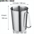 thumbnail image 3 of 304 Stainless Steel Measuring Cup with Handle and Pour Lip, Metal Pitcher with Oz and ML Marking, 48OZ/1500 ML- 6 Cup), 3 of 7