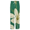 thumbnail image 5 of Elegant Floral Green Gold Winter Female Pants Flannel High Waist Women Pants Lady Warm Straight Leg Plush Trousers, 5 of 7