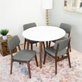 thumbnail image 4 of Pemberly Row 5-Piece Mid-Century Dining set w/ 4 Fabric Dining Chairs in Gray, 4 of 5