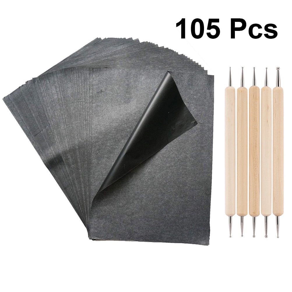 1 Set Graphite Carbon Transfer Paper Tracing Drawing Carbon Paper A4 Single  Painting Tracing Paper for Home Studio (100 Sheets A4 Paper+5PCS Tool  Black) 