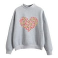thumbnail image 1 of YOTMKGDO Chandail de la Saint-Valentin pour Femmes, Chandails en Molleton à Col Rond, Chandails d'Automne Hiver à Manches Longues, Chandail d'Amour, Chandail Cœur pour Femmes Gris+m, 1 of 3