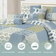 thumbnail image 2 of ANMINY Reversible Floral Coverlet Bedding Set - King All-Season Soft Polyester Quilt with Pillowcase | Vibrant Floral Design & Easy Care, 2 of 8