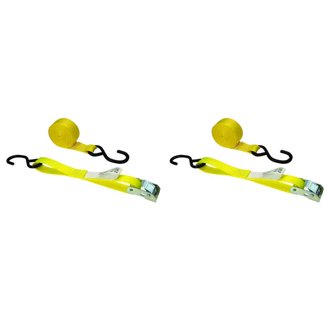 US Cargo Control 2-Inch X 50-Foot Ratchet Strap With Wire J Hooks – 3,333 Lb Working Load – Yellow – Heavy Duty Cargo Tie-Down