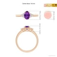 thumbnail image 4 of ANGARA Natural Solitaire Oval Amethyst Ring with Trio Diamond Accents in 14K Rose Gold for Women (Size-7x5mm) | February Birthstone, Anniversary, Jewelry Gift for Women | Natural Amethyst Ring, 4 of 8