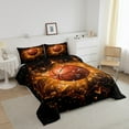 thumbnail image 3 of Basketball Bedding Comforter Sets Full Size 3D Orange Basketball Print Comforter Set for Teens Men,Geometry Hexagon Honeycomb Bedding Sports Games Quilt Abstract Geometric Room Decor 3Pcs, 3 of 6