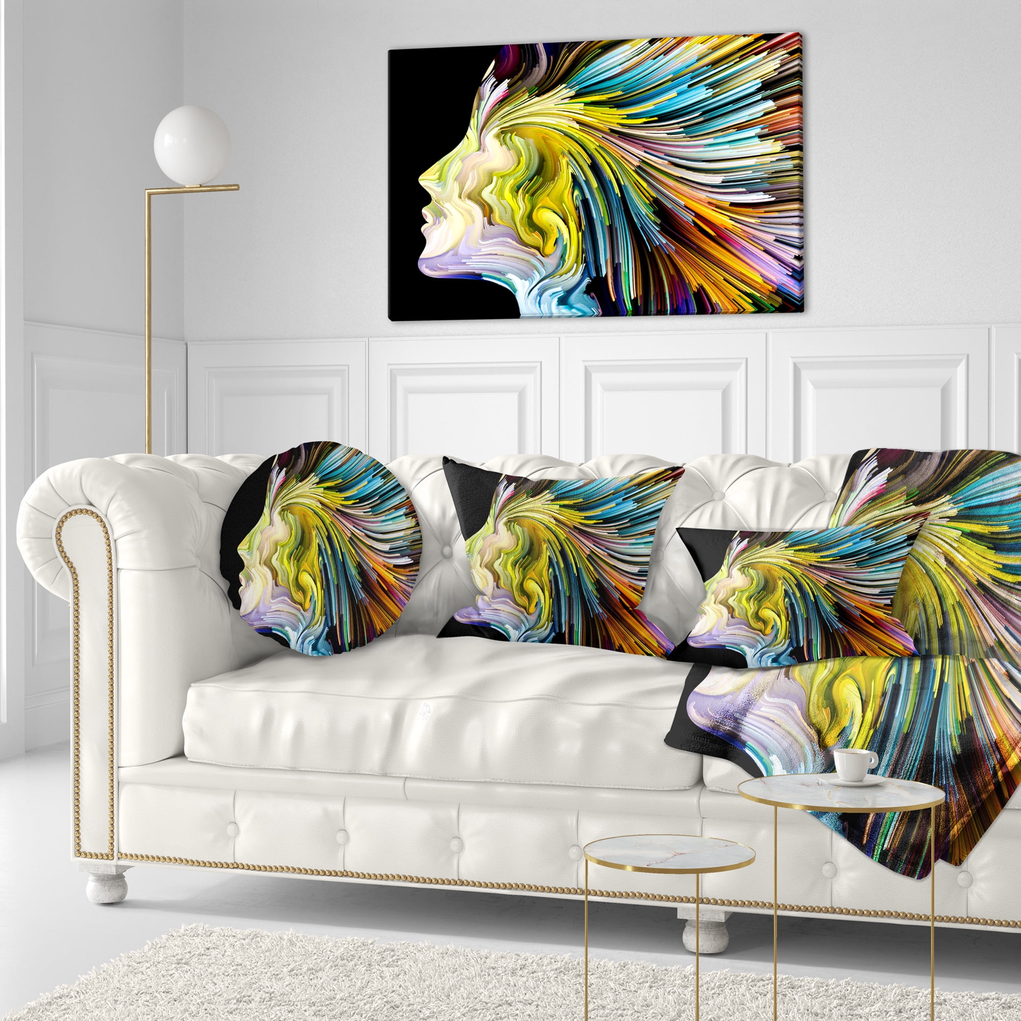 Designart Endless Imagination - Abstract Throw Pillow - 12x20