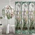 thumbnail image 4 of Teal Green Butterfly Shower Curtain Set with Hooks, Leaves Floral Waterproof Fabric Bathroom Curtains Decor Home Accessories,66 X 72 Inch Long, 4 of 9