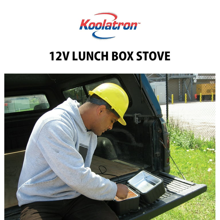 12v Heating Lunch Box Stove 1.6 Qt Black Power Cord Heats To