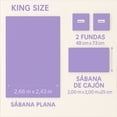 thumbnail image 3 of Juego de Sábanas Tacto Algodón King Size 4 Piezas Ultra Suaves y Frescas Color Lila Kyuden Home, 3 of 5