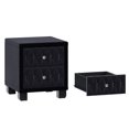 thumbnail image 6 of Euroco Velvet Nightstand with 2 Storage Drawers and Crystal Handle,Bedside Table End Table with Button-Tufted for Bedroom Living Room,Black, 6 of 7