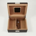 thumbnail image 4 of "Espresso" Wood Cigar Humidor with Spanish Cedar Lining. Holds Up To 50 Cigars and Includes a Humidistat, External Hygrometer and Stainless Steel Accents., 4 of 4