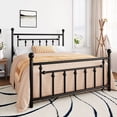 thumbnail image 3 of Amolife Full Bed Frame, Metal Platform Bed with Vintage Headboard & No Box Spring Needed, Black, 3 of 8