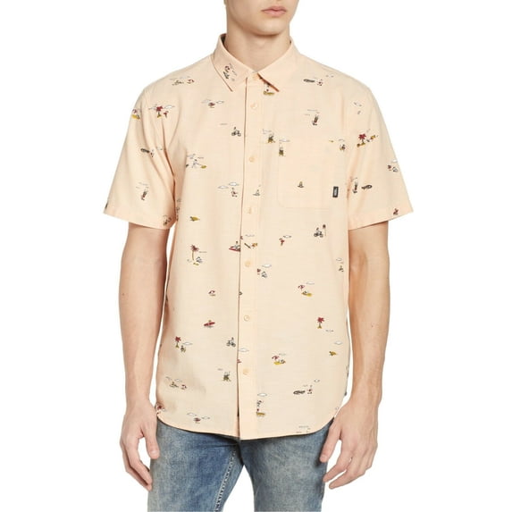 Vans Tress Palmas Short Sleeve Buttondown Shirt Size L
