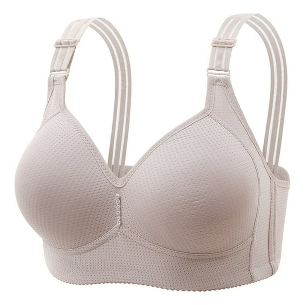 nsendm Female Underwear Adult Women Bras Wireless Cotton Women's  Comfortable and Sexy Medium and Old Age Thin Style No Steel Ring Women  Sports(Grey, 38) 