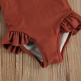 thumbnail image 6 of Jxzom 1-5T Toddler Little Girl One Piece Swimsuit Ruffled Long Sleeve Zip Up Rash Guard Swimwear Bathing Suit, 6 of 7