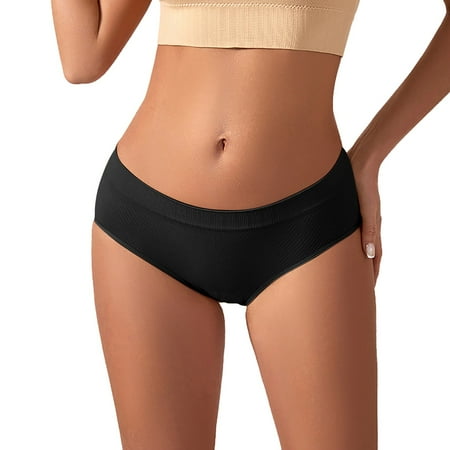 DQRPSEETB No Show Underwear for Women Seamless High Cut Briefs Mid-waist Soft No Panty Lines with Lace Underpanties for Woman