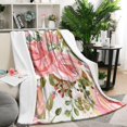 thumbnail image 2 of Charming Vintage Botanical Flower Blanket: Soft, Warm & Cozy Throw Blanket- Ultra Soft Flannel - Couch Blanket for Kids, Adults, Home, Chair, Sofa, Couch & Bed, 2 of 5