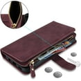 thumbnail image 3 of for Samsung A54 Crossbody Phone Cases for Women Men with Card Holder,Galaxy A54 5G Wallet Case with Strap Shoulder Lanyard, Zipper Pocket PU Leather Kickstand Purse,6.4" Burgundy, 3 of 14