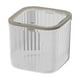 thumbnail image 2 of Mini Desktop Trash Can | Press-Lid Desk Organizer Garbage Basket | Plastic Compact Sundry Storage Bin | Flip Top Lid, Divided Sections, Tidy Container | White or Gray | 6x6x3.2in or 6x6x5.5in | 1, 2 of 6