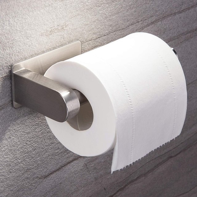 Soporte de papel higiénico autoadhesivo sin perforación, soporte de papel montado en la pared, soporte de papel higiénico de acero inoxidable