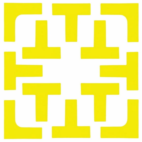 1 Set 12 Pcs 4"L   8"T Yellow Pickleball Court Marker Kit - Temporary Boundary Line Set for Indoor/Outdoor Training, Sports Ground, Playground & Courtyard