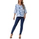 thumbnail image 2 of INSPIRE CHIC Blusa Floral Bohemia para Mujer con Escote en V y Manga 3/4 Túnica Top S Azul, 2 of 6