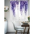 thumbnail image 4 of Purple Eucalyptus Sheer Curtains 72 Inch Length 2 Panels Set, Botanical Garden Flowers Voile Window Treatment Rod Pocket Curtains Sheers Drapes for Bedroom/Living Room/Kitchen 52"x72"x2, 4 of 7