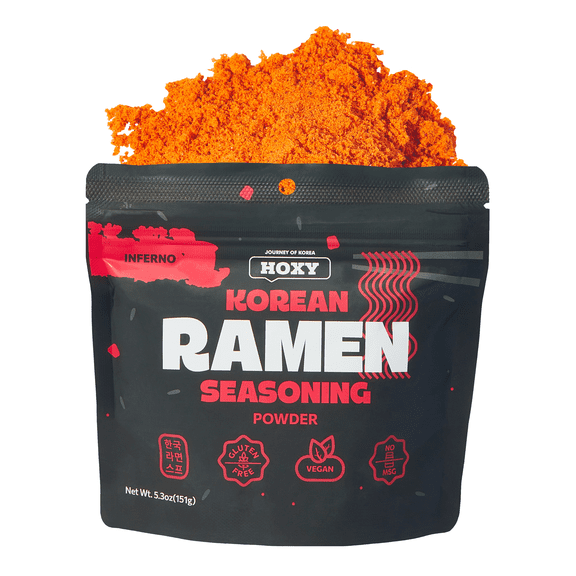 HOXY Journey of Korea "Korean Ramen Seasoning" | Gluten Free, Vegan, No-MSG | Premium Finest Ramen Seasoning Powder | 5.3oz (Inferno)