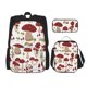 thumbnail image 1 of Disketp Mushroom Mochila Estampada de Gran Capacidad con Lonchera y Estuche, Set de 3 Piezas para Estudiantes, 1 of 7