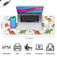 thumbnail image 5 of Long Mouse Pads for Desk,White Cartoon Dinosaurs Leaves Pattern Desk Mats on Top Of Desks, Desk Mouse Pad Extra Large with 3mm Non-Slip Base and Stitched Edge for Gaming,Office,Work,Home 31.5"x11.8", 5 of 6
