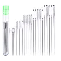 Big Eye Hand Sewing Needle, 25pcs Large Eye Knitting Stitching Needles Set with a Clear Storage Tube ( 5 Sizes1.6” 1.8” 2” 2.2” 2.4”)