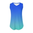 thumbnail image 7 of Women Pullover Tank Tops Lightweight Stretch V-neck Sleeveless Gradient Color Lounge Loose Summer Relaxed Blouse Fitted Cool Wide Strap Trendy Camisole, 7 of 7