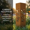 thumbnail image 6 of Rusty Metal Garden Column, 15.7 inches Garden Column Rust Steel Statue without Lid, Modern Garden Sculpture, Metal Patio Landscape Decor, Art Column for Lawn, Porch, Backyard Decoration, Style C, 6 of 9