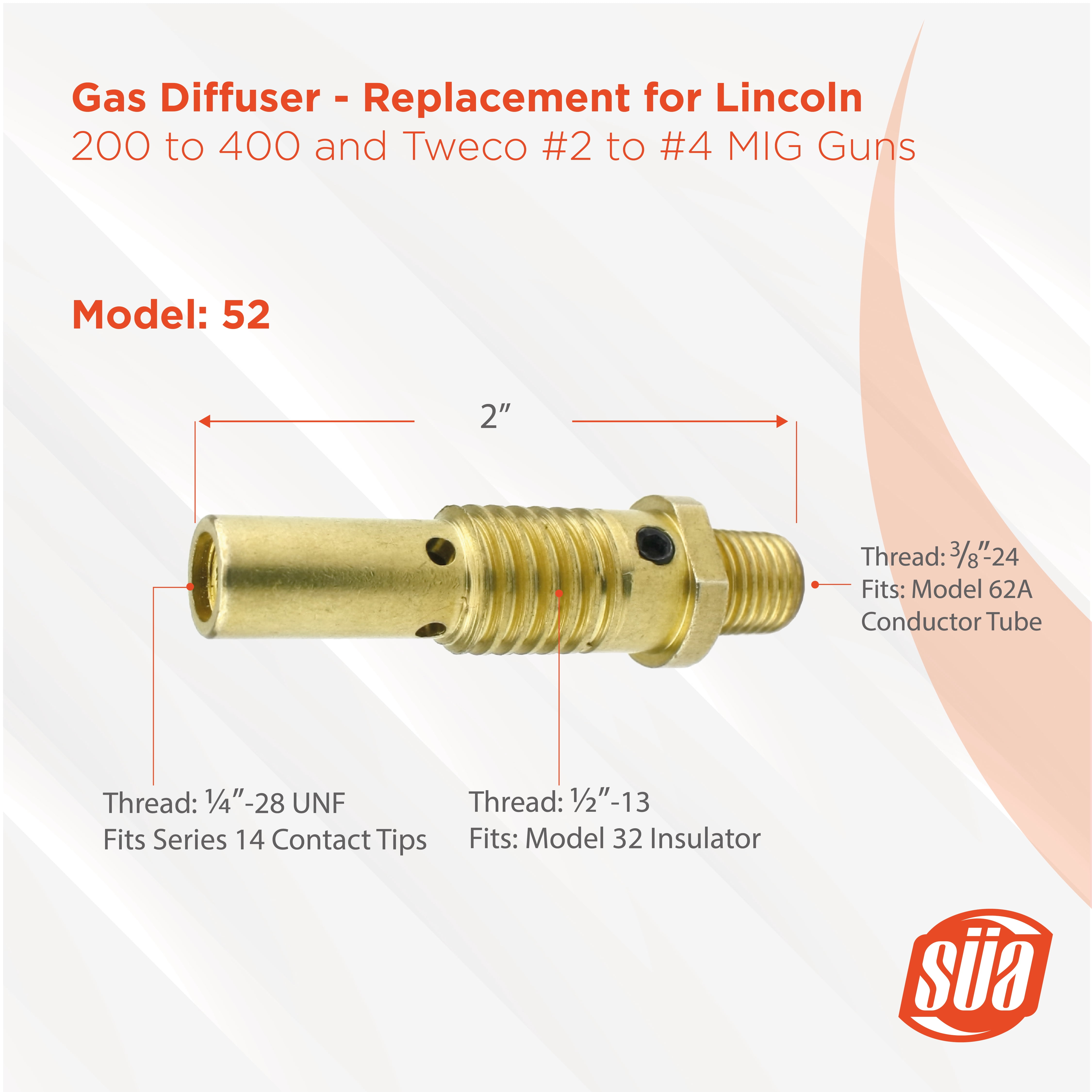 MIG Gun Consumables Kit - Compatible with Lincoln/Magnum 200 & 250 and Tweco  #2 - 52 Diffuser - 32 Insulator - Tip: 0.030" - 22 Nozzle: 1/2" -  Walmart.com