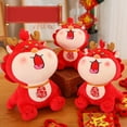 thumbnail image 3 of Lohuatrd Kawaii Laughing Dragon Plush Doll Toy Soft Stuffed Animal Pillow Chinese Zodiac Dragon Doll Year of 2024 Mascot Doll Ornament Home New Year Party Decoration Festival Gift, 3 of 7
