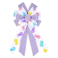 thumbnail image 2 of Uutvery Easter Bow Knot, 53x29cm Linen Like Handmade Decorative Bow with Egg Patterns, for Wreath Gift Box Door Wall Hanging Decor, 20.9x11.4 Inches, 2 of 6