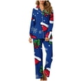 thumbnail image 2 of Xihbxyly Christmas Pajamas for Women, Women's Christmas Printed Pajama Set for Daily Home Wear Two-Piece Pajama Set with Pocket, 2 of 6