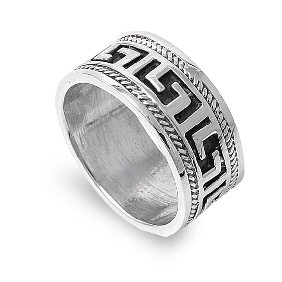 925 Sterling Silver Greek Emperor Ring Size 7