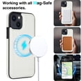 thumbnail image 2 of Allytech Luxury PU Leather Case for iPhone 13, Strong Magnet Compatible with MagSafe, Slim & Lightweight, Soft TPU Bumper Shockproof Anti-Fingerprint Cover Support Wireless Charging, White, 2 of 7