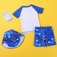 thumbnail image 4 of NOLDARES Boys Two Piece Swimsuit Toddler Boy Swimwear Rash Guard Bathing Suit Kids Color Block Swimsuit Set(Blue,XXL), 4 of 5