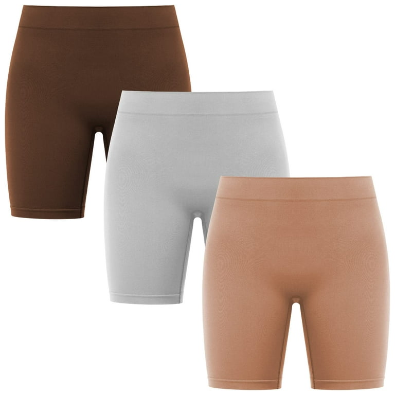 Slip Shorts for Women,3 Pack Comfortable Seamless Smooth Slip Shorts for  Under Dresses,Underwear Boyshorts Buttlift Panty,Anti Chafe Bike shorts
