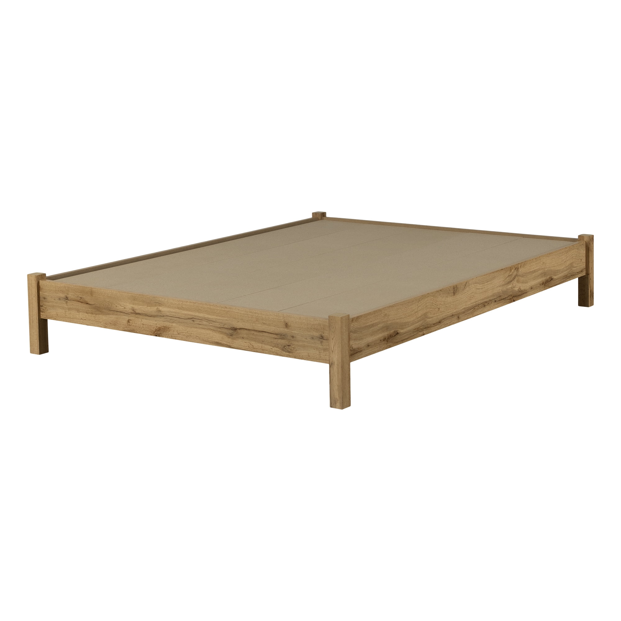 South Shore Step One Essential Queen Platform Bed, in Nordik Oak