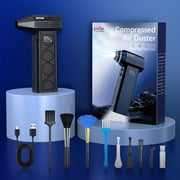 Compressed Air Duster with 9 cleaning brushes,Electric Air Duster for Cleaning Keyboard&PC 3 Gears Adjustable Rechargeable Cordless Jet Dry Blower Air Blower for Car and Home