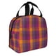 thumbnail image 2 of Easygdp Orange and Purple Plaid Bolsa Térmica Premium - Tela Oxford Impermeable, Gran Capacidad, Bolsillo Frontal, Unisex para Trabajo, Escuela, Actividades al Aire Libre y Picnics, 2 of 8