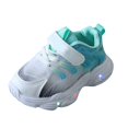 thumbnail image 3 of Sopiago Toddler Girl Athletic Shoes Toddler Flashing Walking Shoes Breathable Sport Kids Sneakers Boys Green (Toddler/Little kid),11, 3 of 5