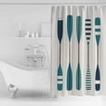 thumbnail image 4 of Extra Long Shower Curtain 72x84 Inch, Striped Lake Paddles Shower Curtain Waterproof Bathroom Decor Summer Watercolor Vintage Wood Grain Fabric Bath Curtain Set Accessories with Hooks, 4 of 6