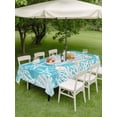 thumbnail image 3 of Outdoor Tablecloth with Umbrella Hole & Zipper, Teal Starfish Coastal Rectangle Tablecloth 60x84 Inch, Summer Coral Shell Beach Nautical Patio Table Cover Waterproof Table Cloth for Picnic/Party, 3 of 7