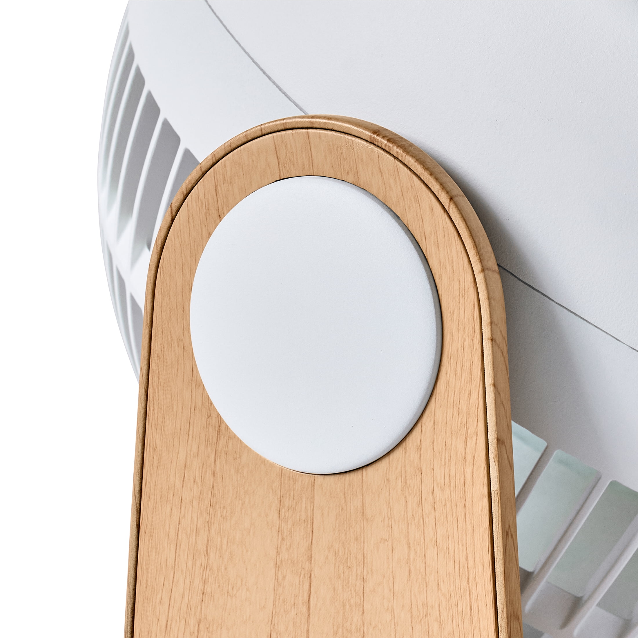 Better Homes & Gardens 8'' 4-Speed Wood Tabletop Fan, Juliet Collection, White and Light Honey