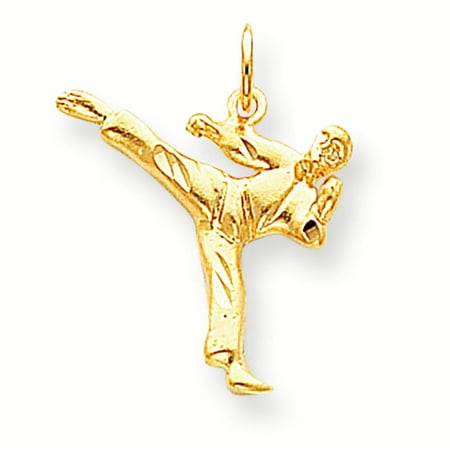10K Yellow Gold Karate Person Charm Pendant MSRP $199
