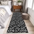thumbnail image 4 of Runner Rug 2'x6', Dandelion Washable Non-Slip Hallway Runner Rugs, Modern Minimalist Abstract Flowers Black Bedside Rugs Floor Mats Carpet Runners for Kitchen Bathroom Laundry Room, 4 of 8